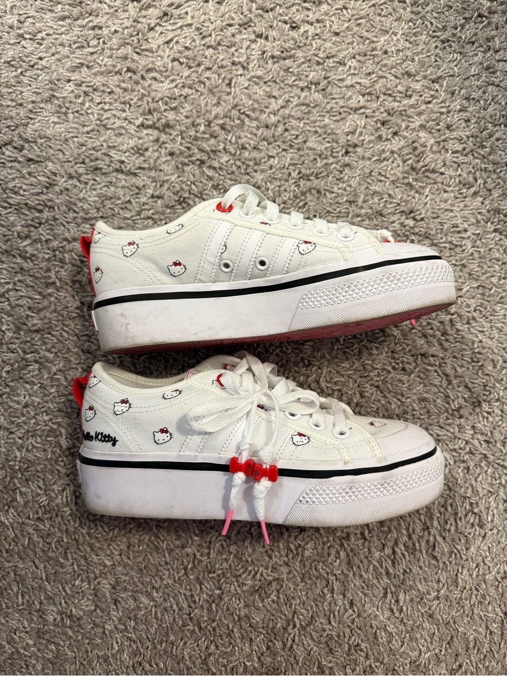 Adidas x Hello Kitty Nizza Platform White Sneakers